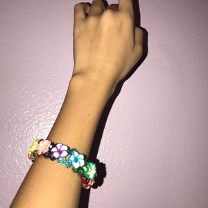 Rainbow flower beaded bracelet